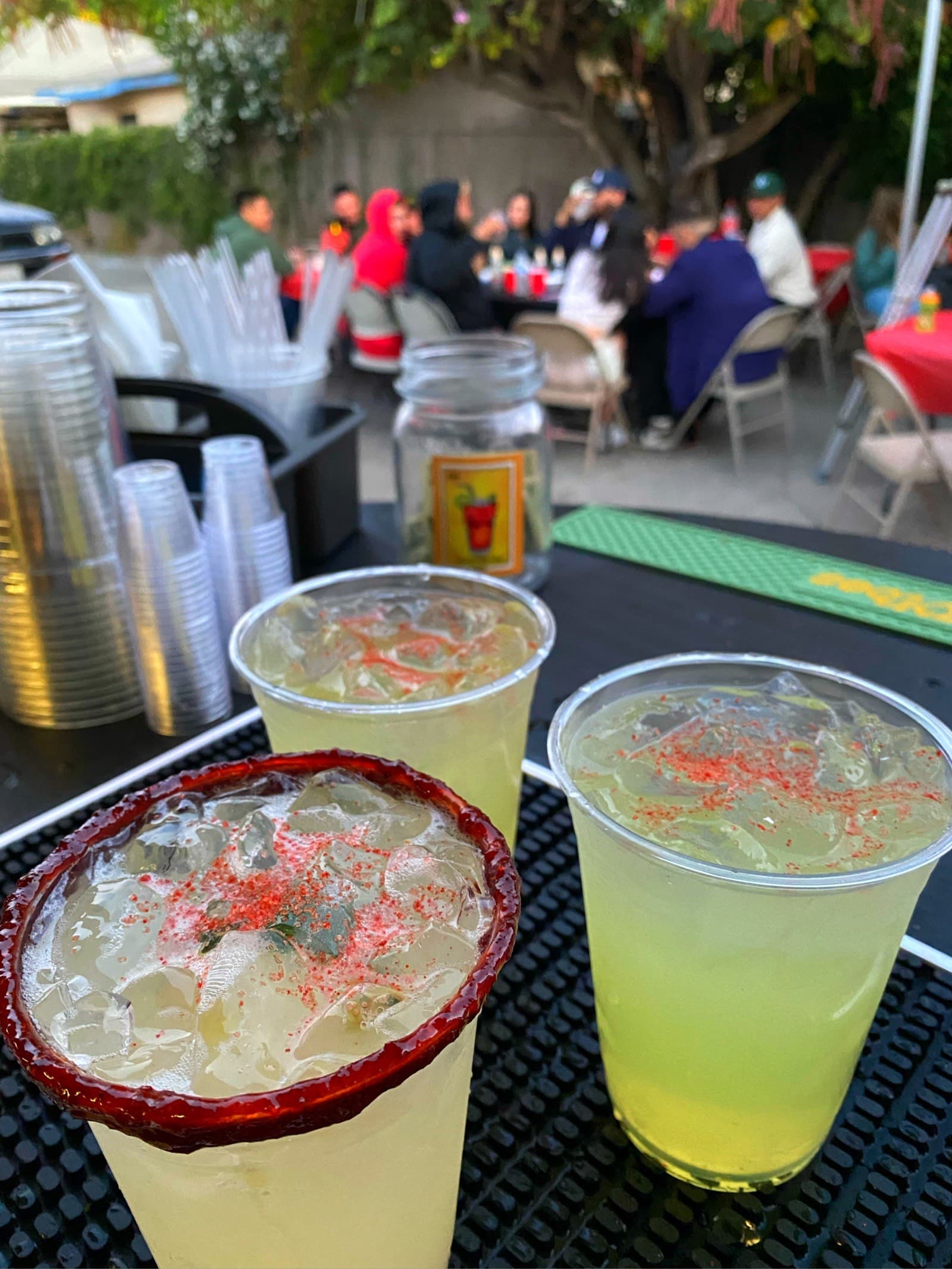 Chamoy shaved-ice cups with Rim Drip branding