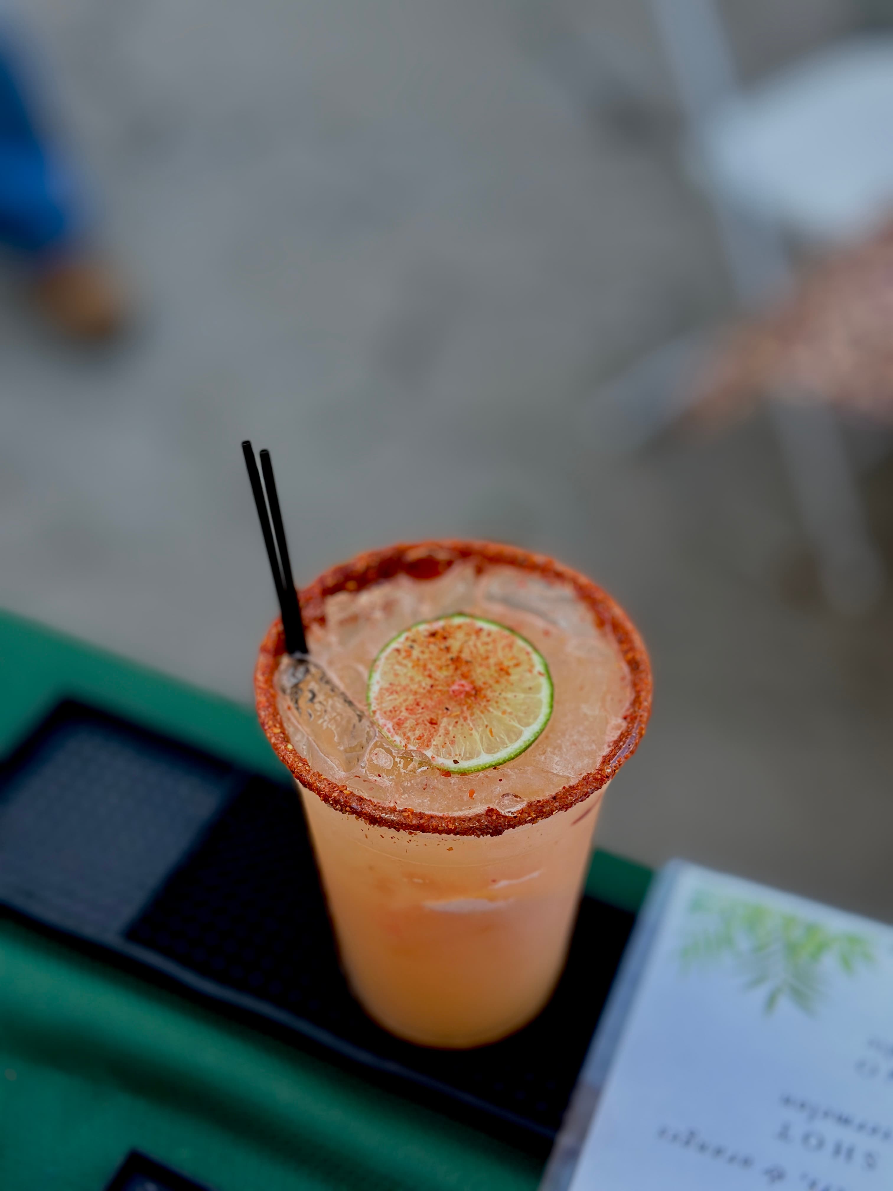 Classic Rimdrip chamoy michelada with lime and Tajín